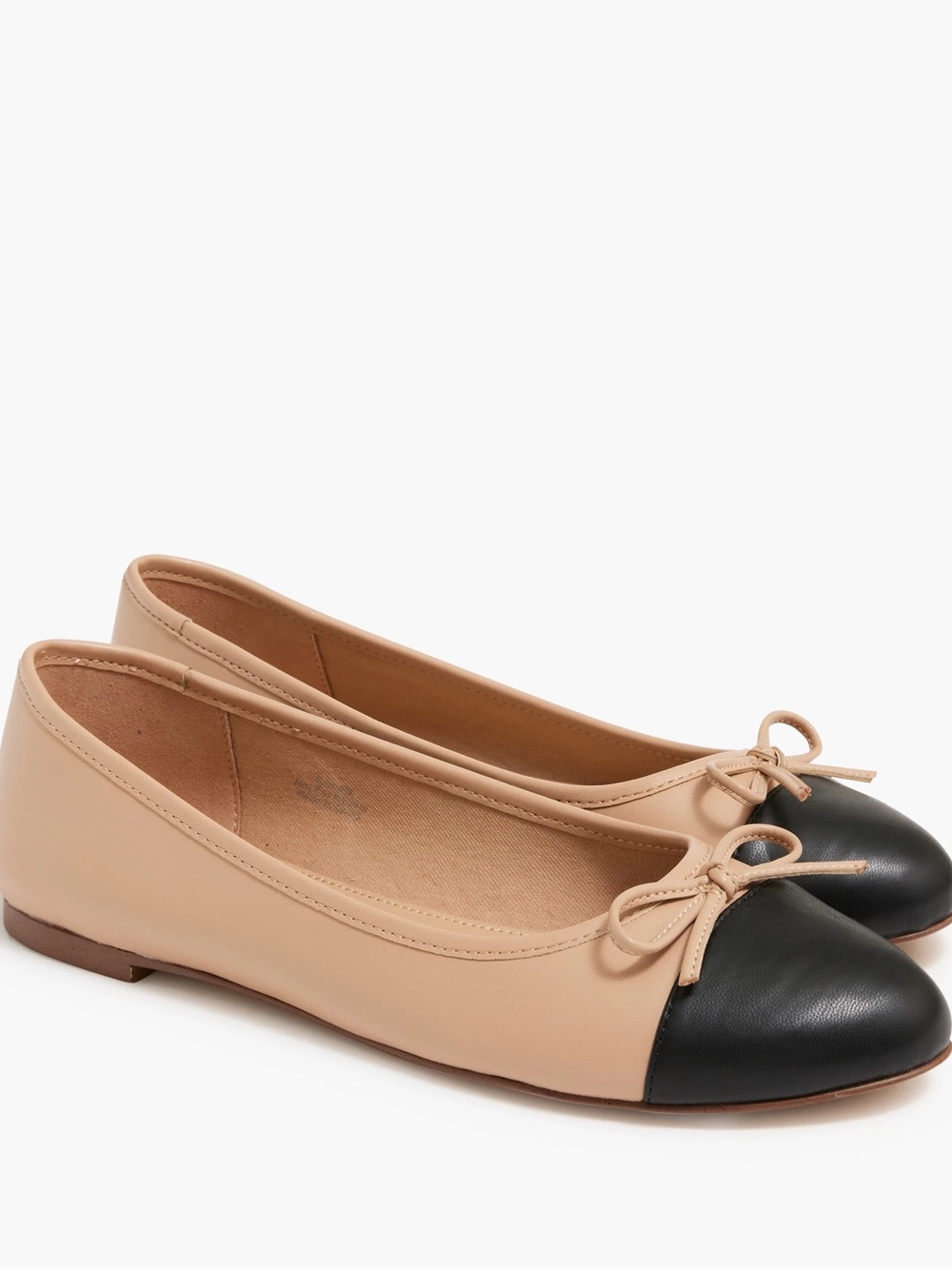 J Crew Two-Tone Ballet Flats - Black & Nude
